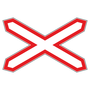 Дорожный знак 1.3.1 «Однопутная железная дорога» (металл 0,8 мм, II типоразмер: 1082х699 мм, С/О пленка: тип А инженерная)