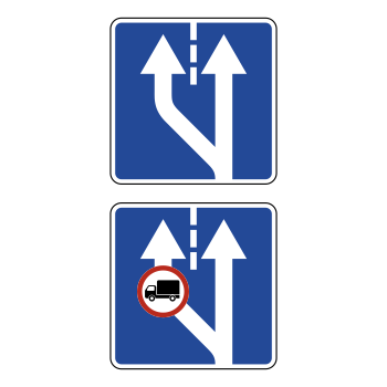 Дорожный знак 5.15.4 «Начало полосы» (металл 0,8 мм, III типоразмер: сторона 900 мм, С/О пленка: тип А инженерная)