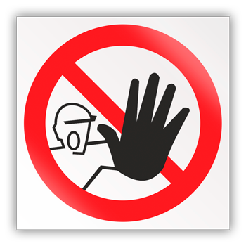 Знак P06 «Доступ посторонним запрещен» (светоотражающий пластик, 300х300 мм)