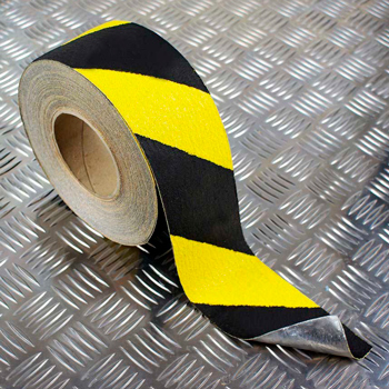Противоскользящая формуемая лента на гибкой алюминиевой подложке, ЧЕРНО-ЖЕЛТАЯ
