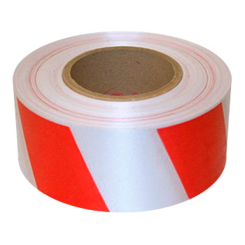 Светоотражающая сигнальная лента (тип А, КРАСНО-БЕЛАЯ 45°, 100 мм х 45,7 м)