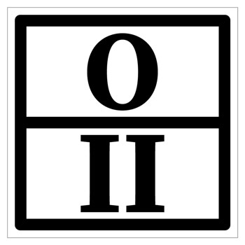 Знак отходов 2 класса опасности, II (светоотражающая пленка ламинированная, 300х300 мм)