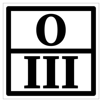 Знак отходов 3 класса опасности, III (металл с ламинированием, 300х300 мм)