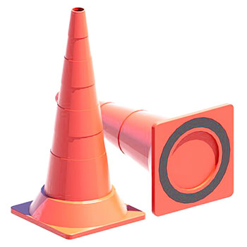 Водоналивной дорожный конус 750 мм с полимер-песчаным утяжелителем без полос