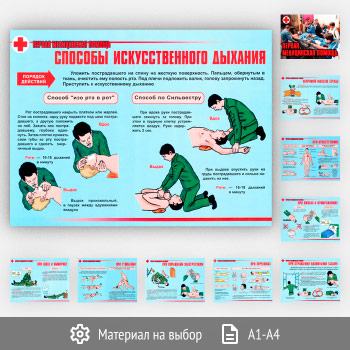 Плакаты «Первая медицинская помощь» (АР-08, 10 листов)