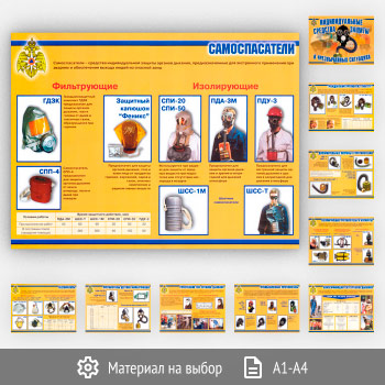Плакаты «Средства индивидуальной защиты органов дыхания» (АР-09, 10 листов)